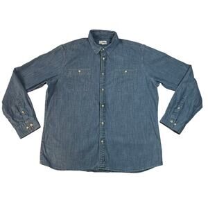 Sonoma Men's Chambray Button Up Shirt Size X-Large Casual Breathable Lightweight